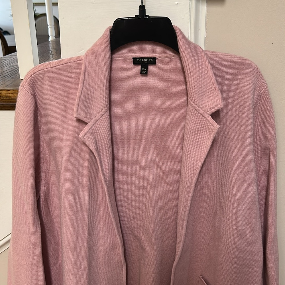 Talbots 🎊Host Pick🎉 Light Pink open cardigan blazer like new - Picture 5 of 16